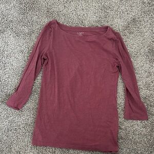 LOFT Dusty Rose Three-Quarter Sleeve Blouse
